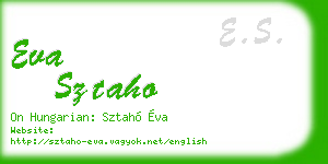 eva sztaho business card